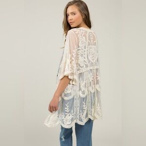 NWOT POL Cream Lace Sweater